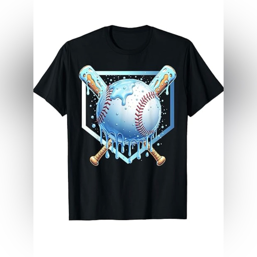 Kids Black Baseball Graphic Tee